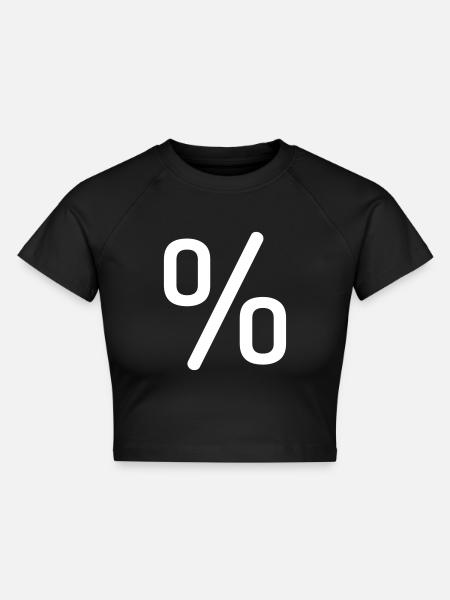Prozent Symbol - Sonderzeichen - Cropped Frauen Organic T-Shirt - Schwarz