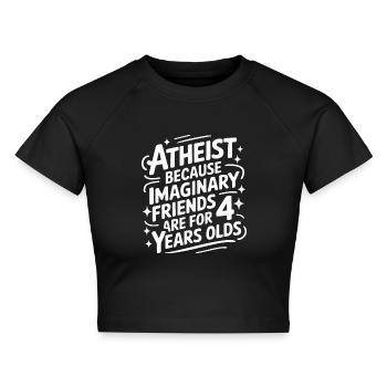 Atheismus Atheist Anti-Religion Agnostiker - Cropped Frauen Organic T-Shirt - Schwarz - Vorne - AI Model Female 172 light (172cm)