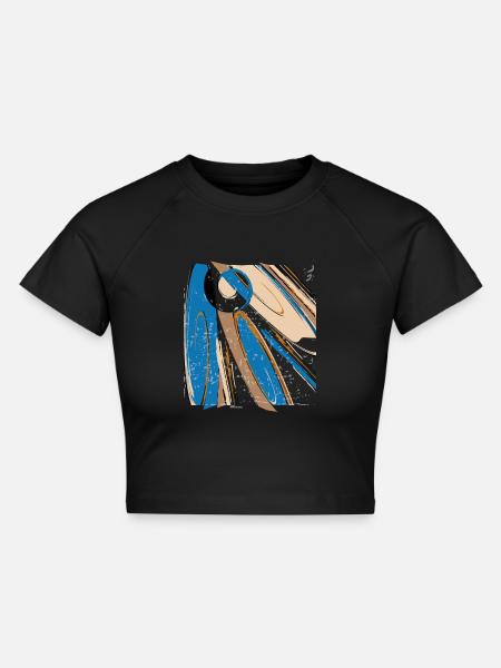 Fantasie, Ornament - Cropped Frauen Organic T-Shirt - Schwarz