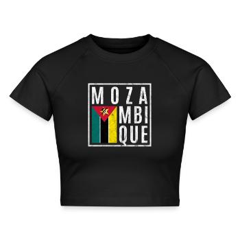Mosambik - Cropped Frauen Organic T-Shirt - Schwarz - Vorne - AI Model Female 172 light (172cm)