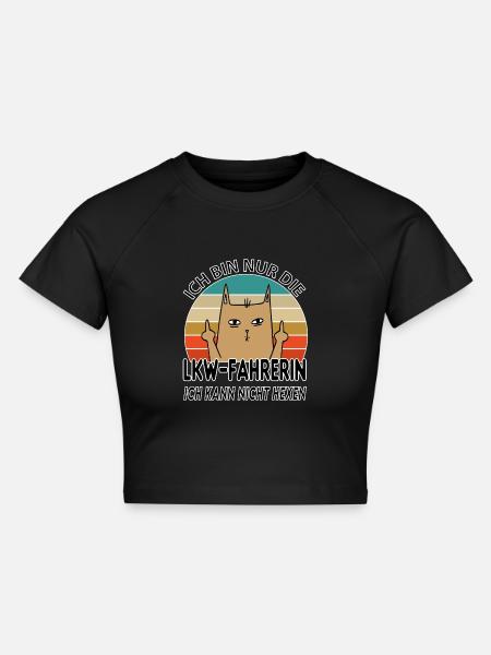 Lkw Fahrerin - Cropped Frauen Organic T-Shirt - Schwarz