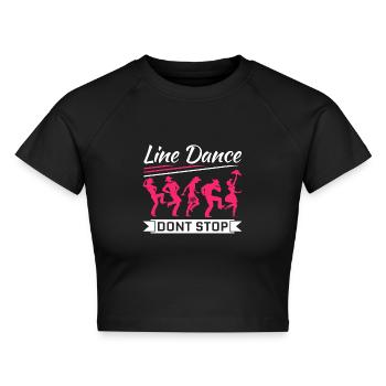 Linedance - Cropped Frauen Organic T-Shirt - Schwarz - Vorne - AI Model Female 172 light (172cm)