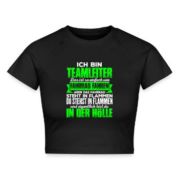 TEAMLEITER - Hölle - Cropped Frauen Organic T-Shirt - Schwarz - Vorne - AI Model Female 172 light (172cm)
