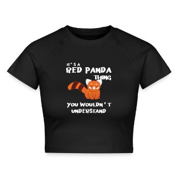 Roter Panda - Katzenbär - Pandaliebhaber - Panda - Cropped Frauen Organic T-Shirt - Schwarz - Vorne - AI Model Female 172 light (172cm)