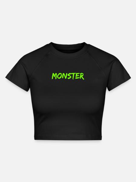 Monster - Cropped Frauen Organic T-Shirt - Schwarz