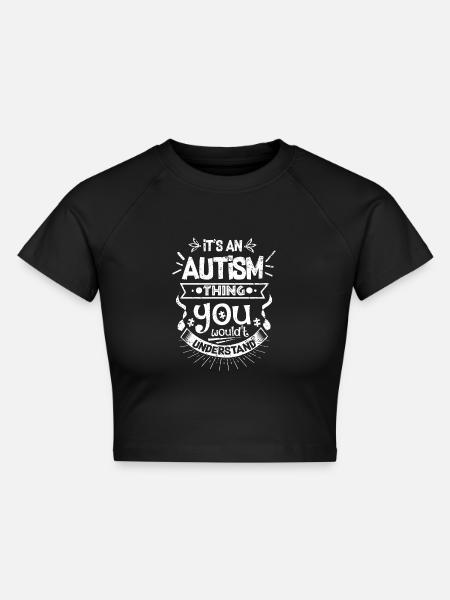 Autismus - Cropped Frauen Organic T-Shirt - Schwarz
