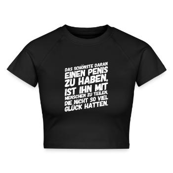 Provokation Sex Lustige Sprüche - Cropped Frauen Organic T-Shirt - Schwarz - Vorne - AI Model Female 172 light (172cm)
