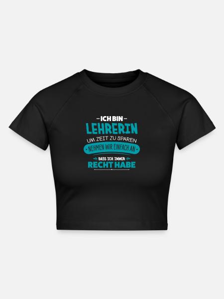 Lehrerin - Cropped Frauen Organic T-Shirt - Schwarz