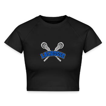 Lacrosse - Cropped Frauen Organic T-Shirt - Schwarz - Vorne - AI Model Female 172 light (172cm)
