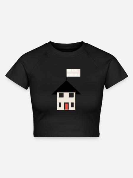die neue wohnung shirt - Cropped Frauen Organic T-Shirt - Schwarz