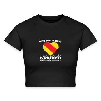 Badische Geschenke | Baden-Württemberg Badner - Cropped Frauen Organic T-Shirt - Schwarz - Vorne - AI Model Female 172 light (172cm)