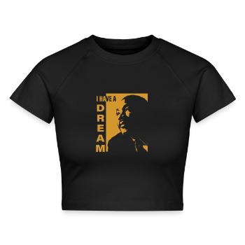 luther, luther Martin Luther King, Dream - Cropped Frauen Organic T-Shirt - Schwarz - Vorne - AI Model Female 172 light (172cm)
