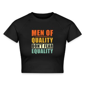 Gleichberechtigung Frau Mann - Cropped Frauen Organic T-Shirt - Schwarz - Vorne - AI Model Female 172 light (172cm)