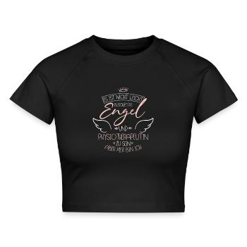 Physiotherapeutin - Cropped Frauen Organic T-Shirt - Schwarz - Vorne - AI Model Female 172 light (172cm)
