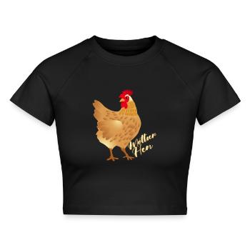 Mutter Henne - Cropped Frauen Organic T-Shirt - Schwarz - Vorne - AI Model Female 172 light (172cm)