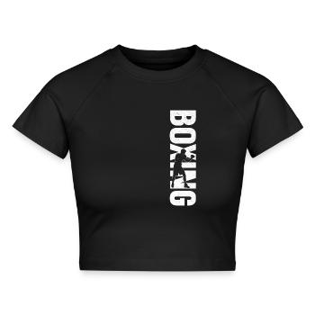 Boxing Vintage Boxing - Cropped Frauen Organic T-Shirt - Schwarz - Vorne - AI Model Female 172 light (172cm)