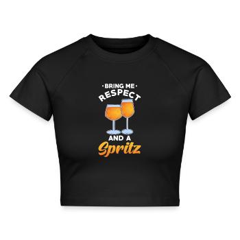 Spritz Cocktail - Cropped Frauen Organic T-Shirt - Schwarz - Vorne - AI Model Female 172 light (172cm)