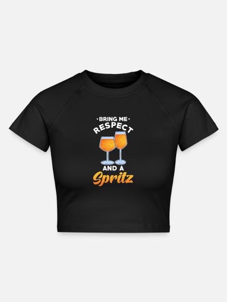 Spritz Cocktail - Cropped Frauen Organic T-Shirt - Schwarz
