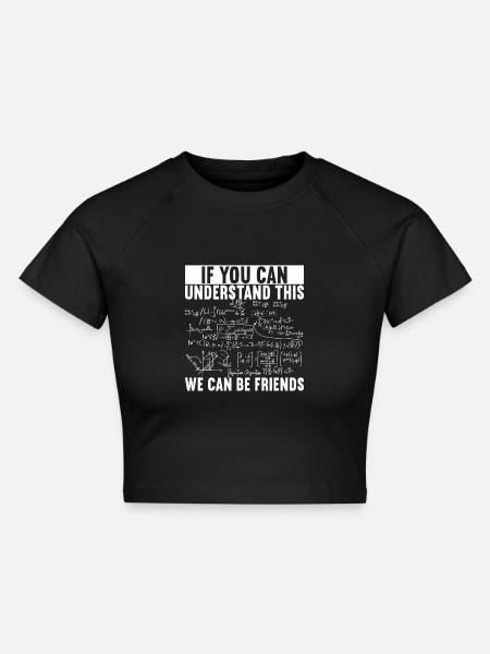 Mathe Mathelehrer - Cropped Frauen Organic T-Shirt - Schwarz