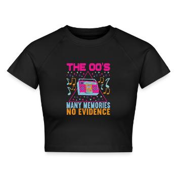 90er Jahre 90s 90er Party - Cropped Frauen Organic T-Shirt - Schwarz - Vorne - AI Model Female 172 light (172cm)
