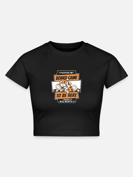 Brettspiel Brettspiele Gesellschaftsspiele - Cropped Frauen Organic T-Shirt - Schwarz