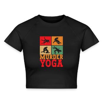 Wrestling Ringen Ringer - Cropped Frauen Organic T-Shirt - Schwarz - Vorne - AI Model Female 172 light (172cm)