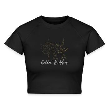 Ballet Dancer Dance Girl Ballerina - Cropped Frauen Organic T-Shirt - Schwarz - Vorne - AI Model Female 172 light (172cm)