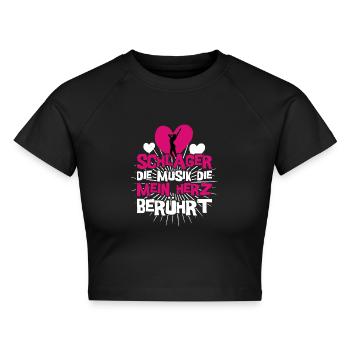 Schlager Party Outfit Kostüm - Cropped Frauen Organic T-Shirt - Schwarz - Vorne - AI Model Female 172 light (172cm)