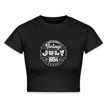 Juli 1954. Geburtstagsgeschenk Juli 1954. - Cropped Frauen Organic T-Shirt - Schwarz - Vorne - AI Model Female 172 light (172cm)