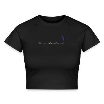 Neuseeland - Cropped Frauen Organic T-Shirt - Schwarz - Vorne - AI Model Female 172 light (172cm)