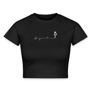 Argentinien - Cropped Frauen Organic T-Shirt - Schwarz - Vorne - AI Model Female 172 light (172cm)