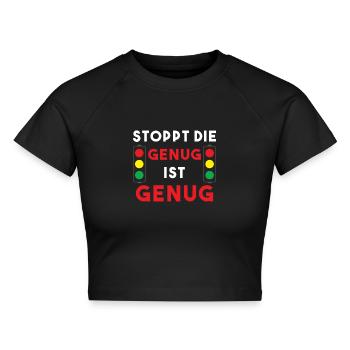 Stoppt die Ampel - ich hab genug von euren Lügen - Cropped Frauen Organic T-Shirt - Schwarz - Vorne - AI Model Female 172 light (172cm)