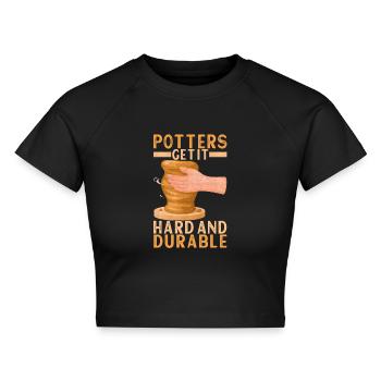 Töpfern Töpfer - Cropped Frauen Organic T-Shirt - Schwarz - Vorne - AI Model Female 172 light (172cm)