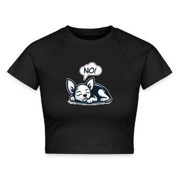 NEIN! Chihuahua Frecher Hund sagt lustiger Chihuahua - Cropped Frauen Organic T-Shirt - Schwarz - Vorne - AI Model Female 172 light (172cm)