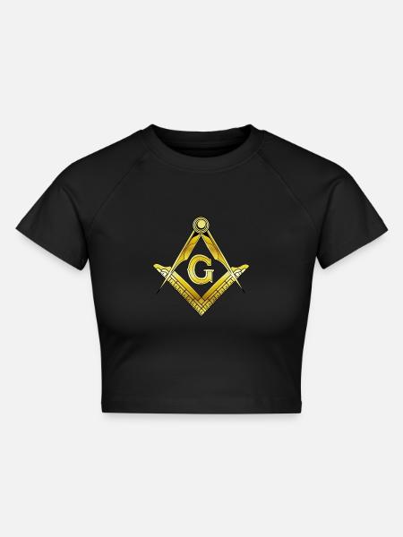 Freimaurer Illuminati - Cropped Frauen Organic T-Shirt - Schwarz