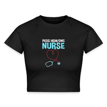 Kinderkrebs Krebs-Überlebender Krebs stinkt - Cropped Frauen Organic T-Shirt - Schwarz - Vorne - AI Model Female 172 light (172cm)