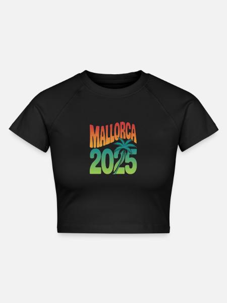 Mallorca 2025 - Cropped Frauen Organic T-Shirt - Schwarz