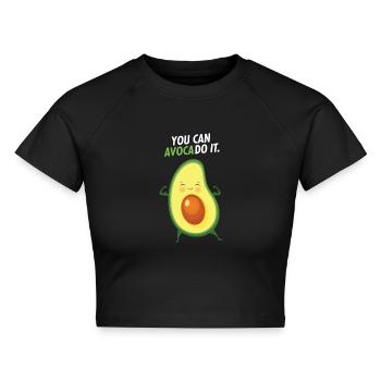 You Can AvocaDo It! - Cropped Frauen Organic T-Shirt - Schwarz - Vorne - AI Model Female 172 light (172cm)