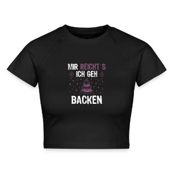 Backen Torte Cupcake - Cropped Frauen Organic T-Shirt - Schwarz - Vorne - AI Model Female 172 light (172cm)