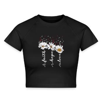 Christliche Sprüche - Cropped Frauen Organic T-Shirt - Schwarz - Vorne - AI Model Female 172 light (172cm)