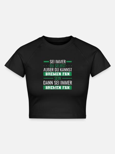 Bremen Fan Fußball Norddeutsch - Cropped Frauen Organic T-Shirt - Schwarz
