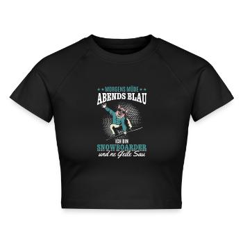 Snowboarding Freestyle Snowboarder Geile Sau - Cropped Frauen Organic T-Shirt - Schwarz - Vorne - AI Model Female 172 light (172cm)