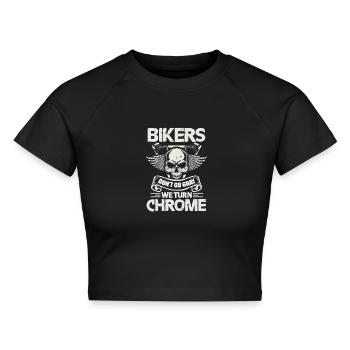 Biker - Cropped Frauen Organic T-Shirt - Schwarz - Vorne - AI Model Female 172 light (172cm)
