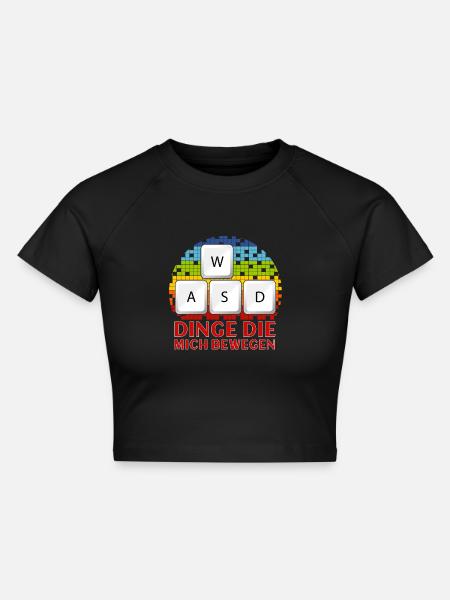WASD Dinge Die Mich Bewegen - Cropped Frauen Organic T-Shirt - Schwarz