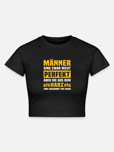 Harz Männer Harzer Mann - Cropped Frauen Organic T-Shirt - Schwarz