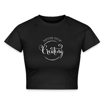 Künstler Künstlerin Kunst Kunstlehrerin - Cropped Frauen Organic T-Shirt - Schwarz - Vorne - AI Model Female 172 light (172cm)