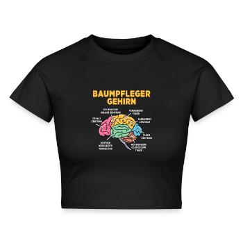Baumpfleger - Cropped Frauen Organic T-Shirt - Schwarz - Vorne - AI Model Female 172 light (172cm)
