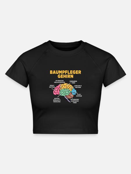 Baumpfleger - Cropped Frauen Organic T-Shirt - Schwarz