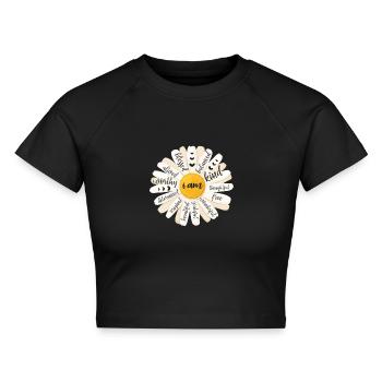 Motivation - Cropped Frauen Organic T-Shirt - Schwarz - Vorne - AI Model Female 172 light (172cm)
