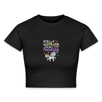 Verletzung Armbruch Unfall Verletzt Geschenk - Cropped Frauen Organic T-Shirt - Schwarz - Vorne - AI Model Female 172 light (172cm)